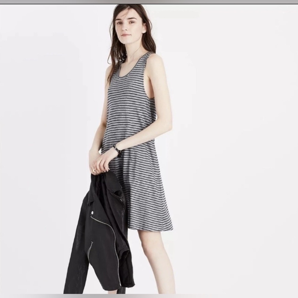 Madewell Striped Black and Gray Women's Dress size small